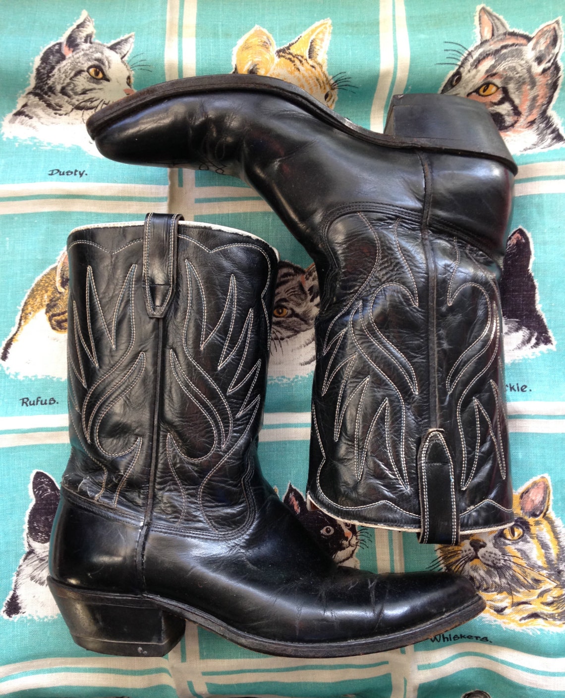 Vintage Boots 1960's Black Acme the Ace of Spades 60's - Etsy