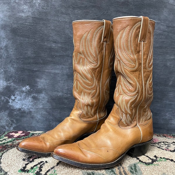 Vintage Justin braune Westernstiefel 9 1/2 D