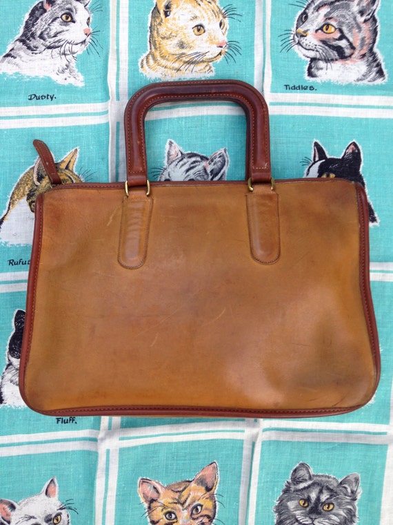 Vintage 1970's two tone Coach NYC handbag satchel