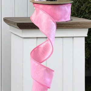 Ruban de créateur faux dupion 1,5 rose estival