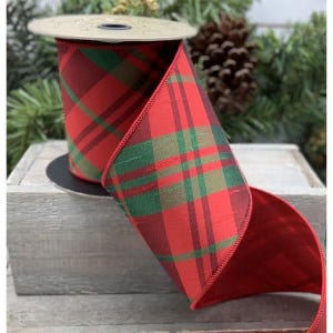 d.stevens 2.5 ”Faux Dupion Grün Rot Weihnachten Plaid