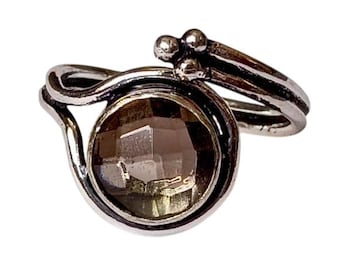Handcrafted Smoky Quartz Sterling Silver Ring