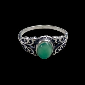 Green Onyx Ring, Statement Ring, Handmade Ring, Women Ring, 925 Sterling Silver Ring, Gift For Sister, Friendship Ring, Silver Ring Jewelry.