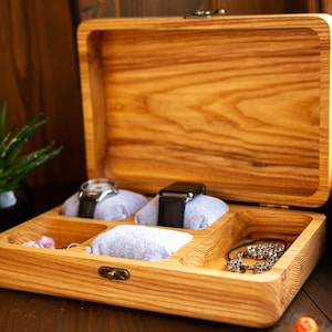 Watch Box For Men Personalized , Watch Storage Box with 5 Slots, Jewelry Box with Name, Jewelry Storage Case, Best Man Gift