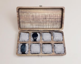 Scatola porta orologi in legno, portagioie personalizzato per uomo, scatola per orologi su misura, regalo di anniversario per il marito, decorazione da tavolo moderna