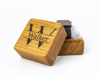Personalized Wooden Watch Box – Engraved Gift Box for Men’s Watches – Luxury Handmade Storage Case