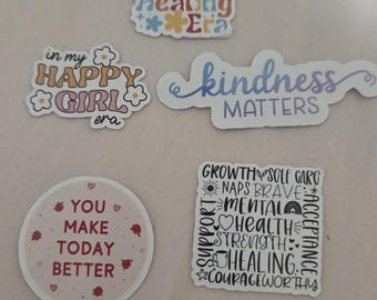 Mental Health Sticker Set – Uplifting Vinyl Affirmations, 10 Piece