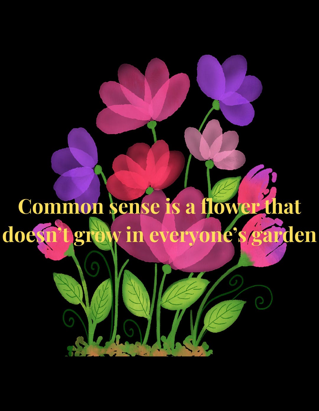 Common Sense is a Flower Quote Printable | Floral Wall Art | Funny ...