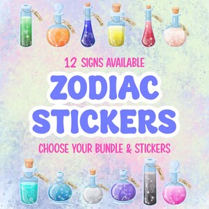 Sticker signe astrologique du zodiaque | L'astrologie en bouteille | Brillant, imperméable et durable