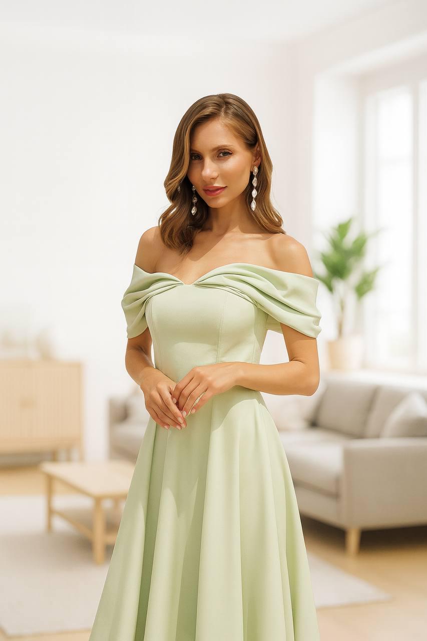 green emerald velvet dress Agnes Satin Maxi Dress
