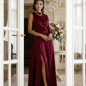 Asymmetrical Burgundy Dress - Etsy UK