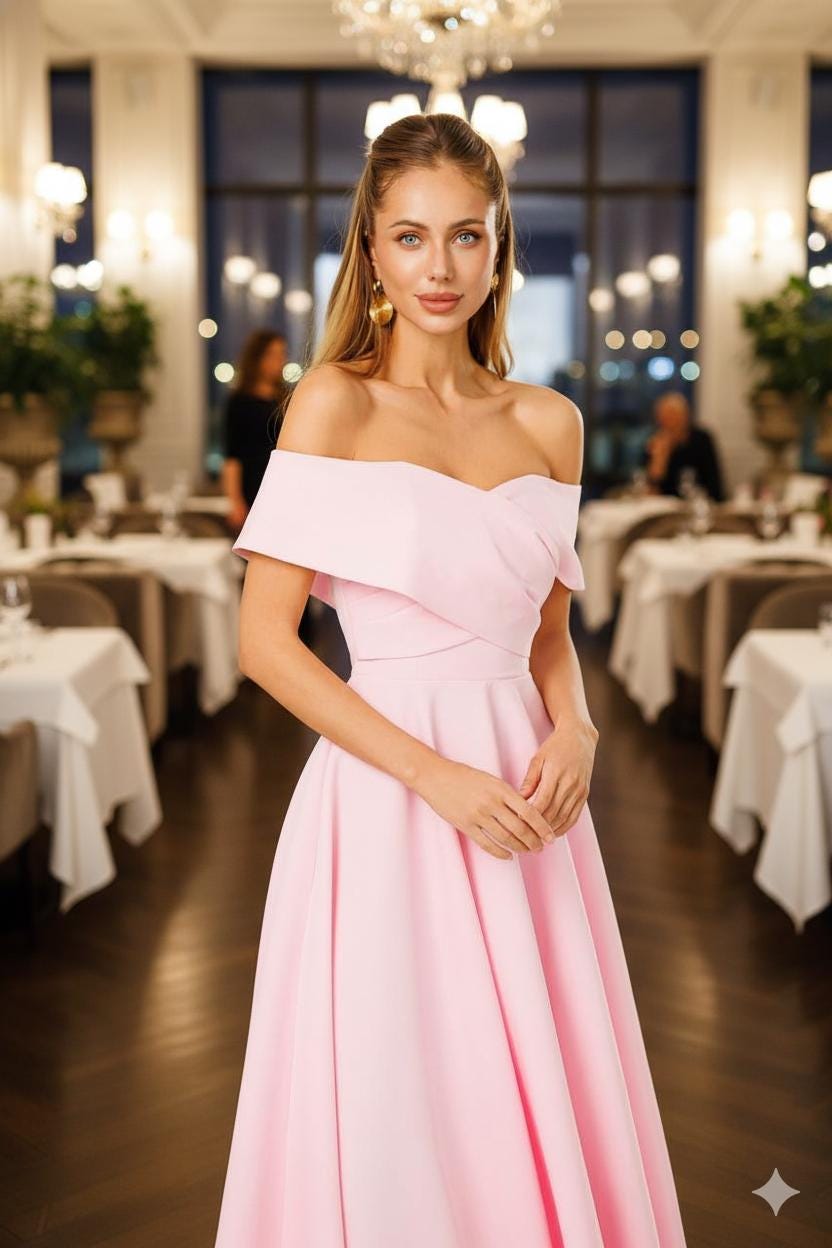 Pink off Shoulder Dress Blush - Etsy