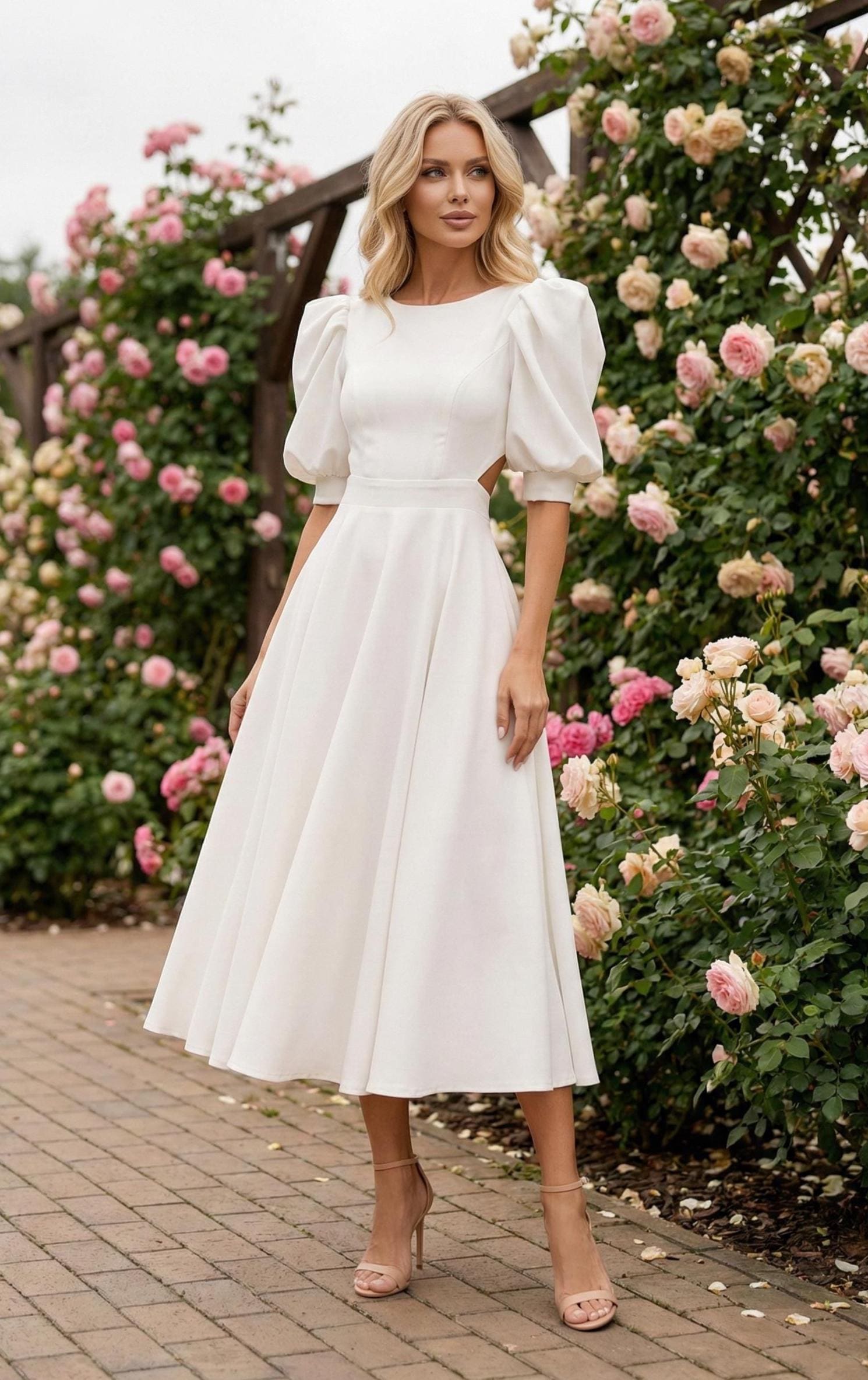 Tea Length White Dress Simple - Etsy