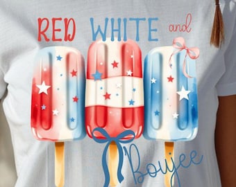 Red White & Boujee Coquette PNG: Patriotic Watercolor Sublimation Design (Digital Download, PDF File)