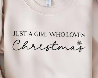 Solo una ragazza che ama il Natale PNG e SVG, download digitale