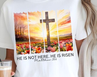 Han är uppstånden PNG: Akvarell påsk kristen design (digital nedladdning)