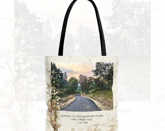 Sunset Photography Tote Bag - Inspirational Life Quote