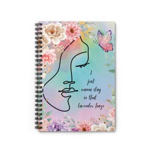 Lavender Haze Floral Spiral Notebook Rule Lined Paper Gifts for Swifties Gifts For Her