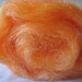 Cantaloupe Shimmah batt - hand dyed Tussah silk / hand dyed Firestar
