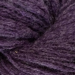 Wool yarn recycled upcycled thrifted reclaimed eco friendly yarn purple yarn heathered yarn 200 yards Majesty image 1