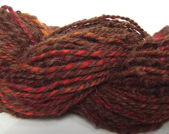 Hand spun llama and Corriedale wool yarn brown red gold yarn - 100 yards - Don't Hate Me Because I'm Beautiful