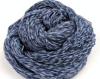 Reclaimed Yarn Lambswool Angora Nylon Four Ply 200 Yards Blue Jay