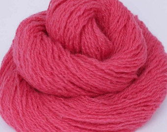 Wool recycled upcycled thrifted reclaimed yarn hot pink - 200 yards - William Baffin Rose