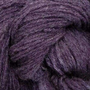 Wool yarn recycled upcycled thrifted reclaimed eco friendly yarn purple yarn heathered yarn 200 yards Majesty image 2