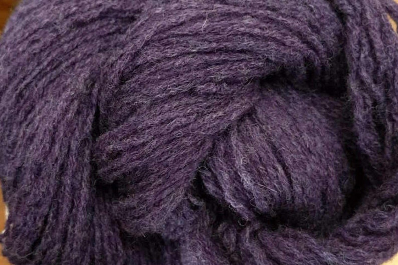 Wool yarn recycled upcycled thrifted reclaimed eco friendly yarn purple yarn heathered yarn 200 yards Majesty image 2