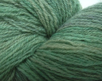 Hand dyed lambswool yarn lace weight yarn soft grey-green yarn shawl yarn - 450 yards -  Lichen