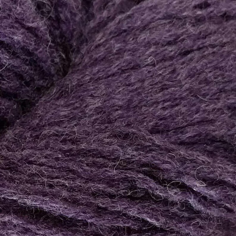 Wool yarn recycled upcycled thrifted reclaimed eco friendly yarn purple yarn heathered yarn 200 yards Majesty image 3