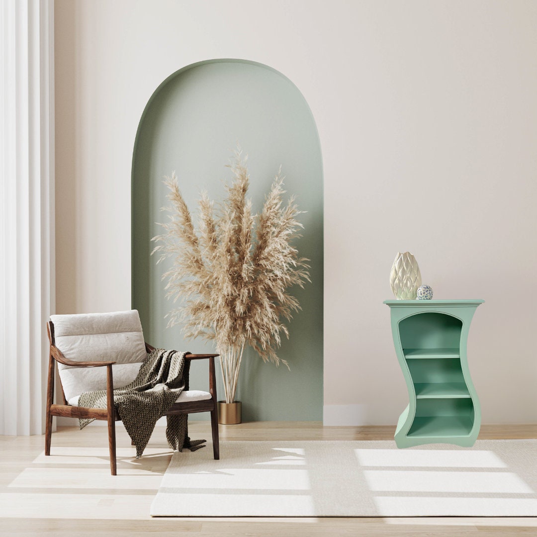 Light Blue Curvy and Whimsical Sculptural Art Bookshelf - Vincent