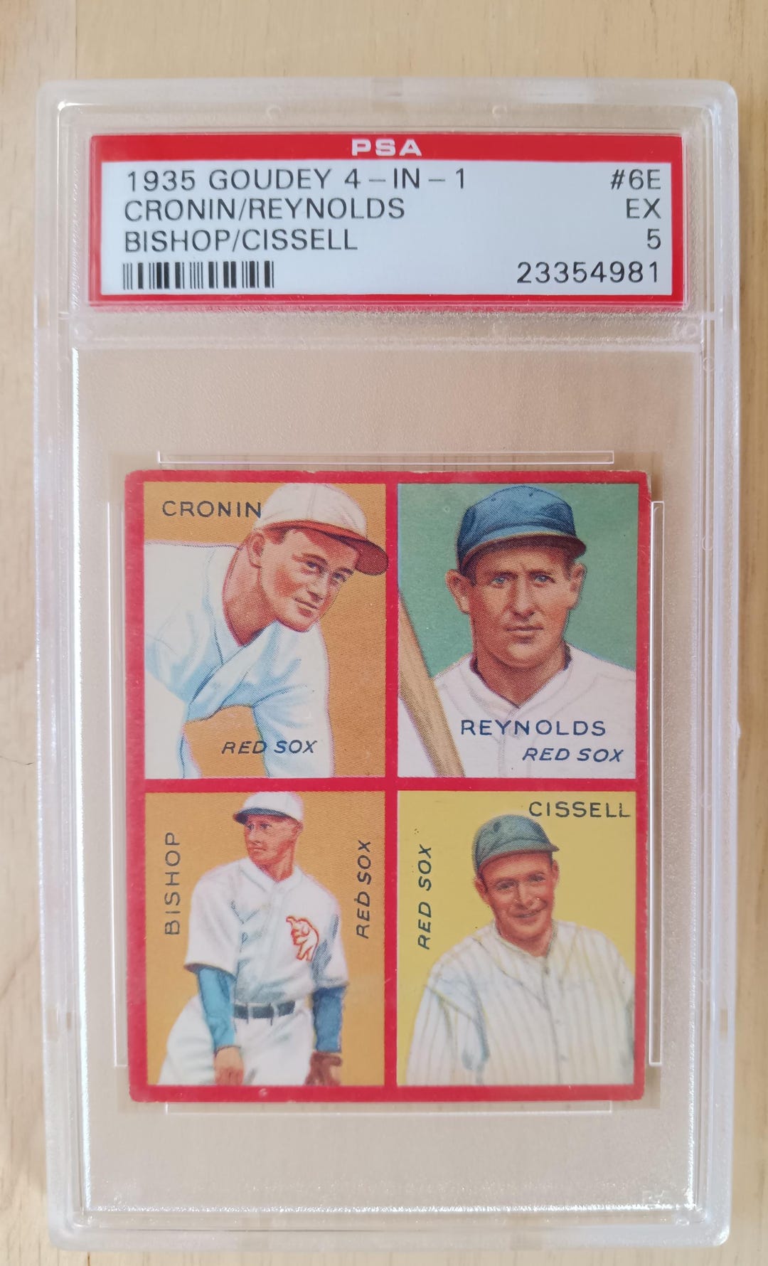 1935 Goudey PSA 5 4-in-1 Baseball Card With Hofer Joe Cronin - Etsy