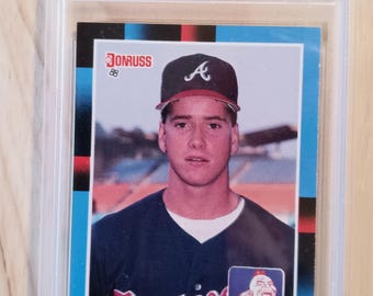 1988 Donruss PSA 7 Tom Glavine rookie baseball card