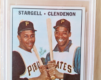 1967 Topps PSA 6 Pitt Power baseball card with Stargell and Clendenon