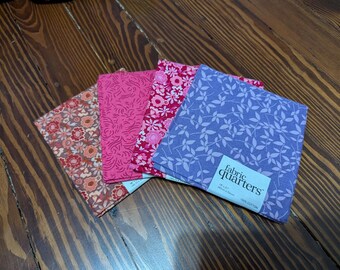 Set of 4 fat quarters in Pink & Purple - New