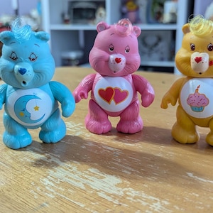 Set of 3 Vintage Kenner Care Bears - 1983 - Love a Lot, Bedtime & Birthday Bears
