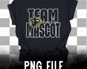 Custom School Mascot Stack PNG | Any School Any Team Spiritwear Design | Personalized Game Day Shirt Graphic | Custom Mascot Shirt Design