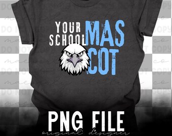 Custom Distressed School Mascot PNG | Grunge Spiritwear Design | Personalized Game Day Shirt Graphic | Any School Any Team Mascot
