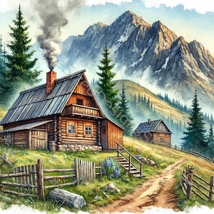Skurril Natur entkommen Clip Art Set 10 hochauflösende Aquarell JPGs für Junk Journaling, Scrapbooking, Kartenherstellung, Handwerk, digitaler Download