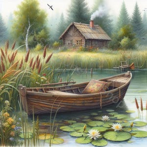 Country Serenity clipart set 10 high-res aquarel jpg's voor junk journaling, scrapbook, ambachten, digitale download, grillig