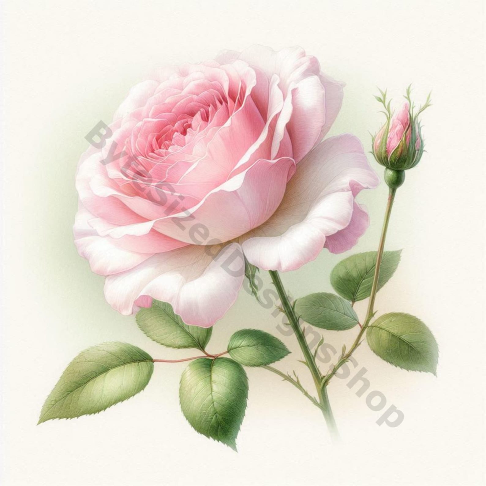 Blooming Roses Clip Art Set- 10 High Res Watercolor Jpgs for Junk ...