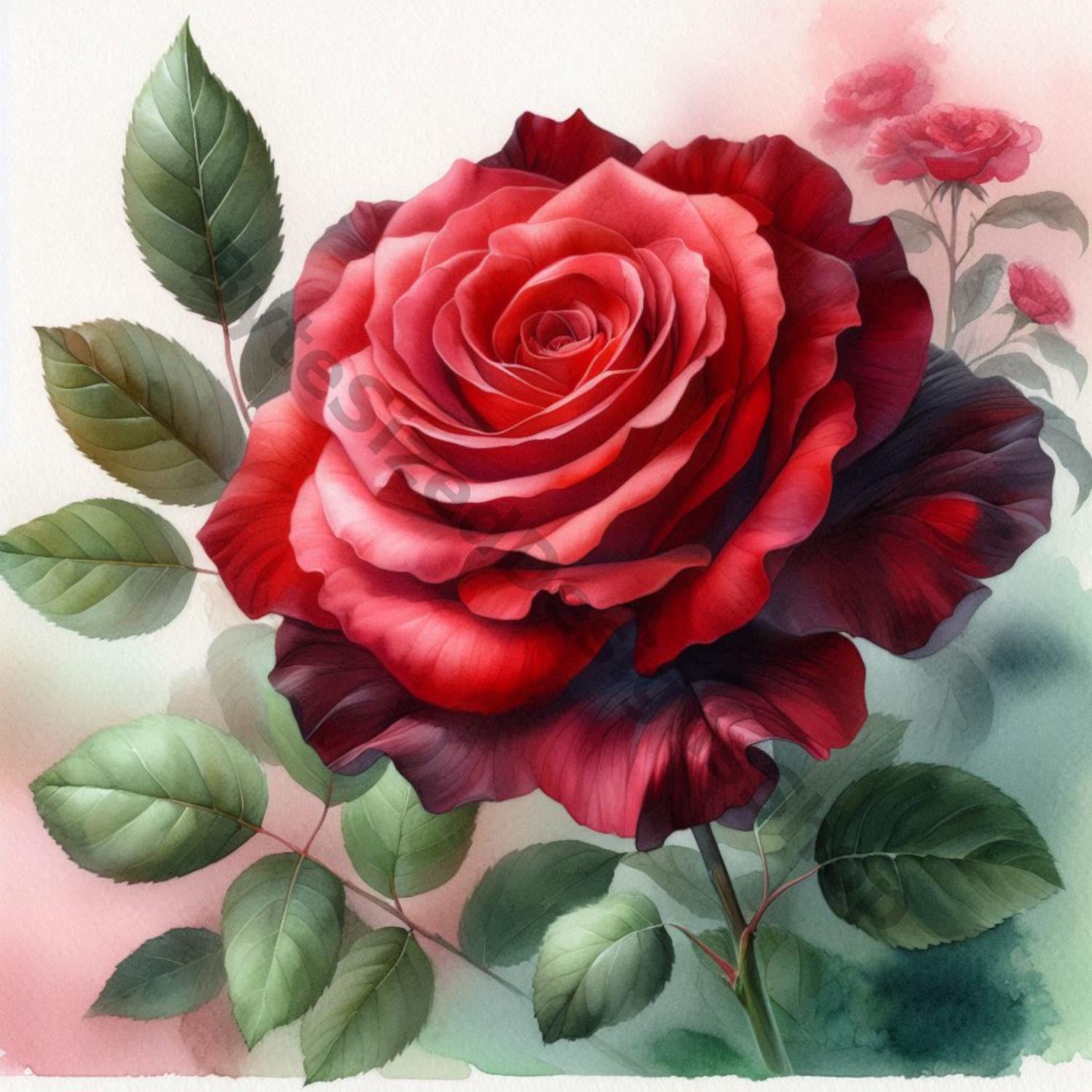 Blooming Roses Clip Art Set- 10 High Res Watercolor Jpgs for Junk ...