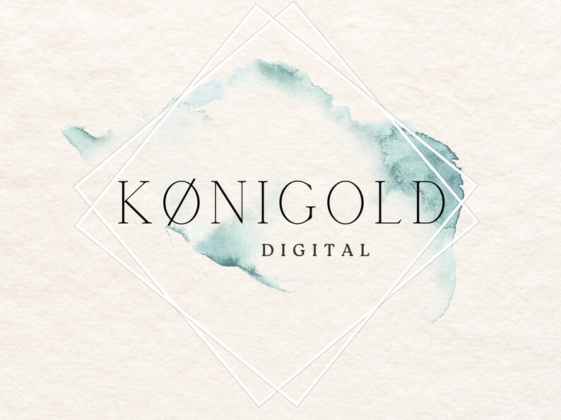 May include: A logo for Konigold Digital, a company that provides digital services. The logo is a watercolor design with a light blue and green color scheme. The text "Konigold Digital" is in black and is centered within a white diamond shape.