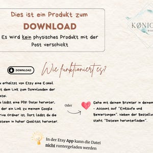 May include: A digital download product graphic with the text "Dies ist ein Produkt zum DOWNLOAD Es wird kein physisches Produkt mit der Post verschickt" and "Wie funktioniert es?" with instructions on how to download the product. The graphic also includes the text "K&Ouml;NIGOLD DIGITAL".