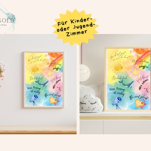 Affirmationsposter bunt für Kinder und Jugendliche, Poster mit Spruch für Kinder und Jugendliche, DIN A4 und A3 zum selbst Ausdrucken