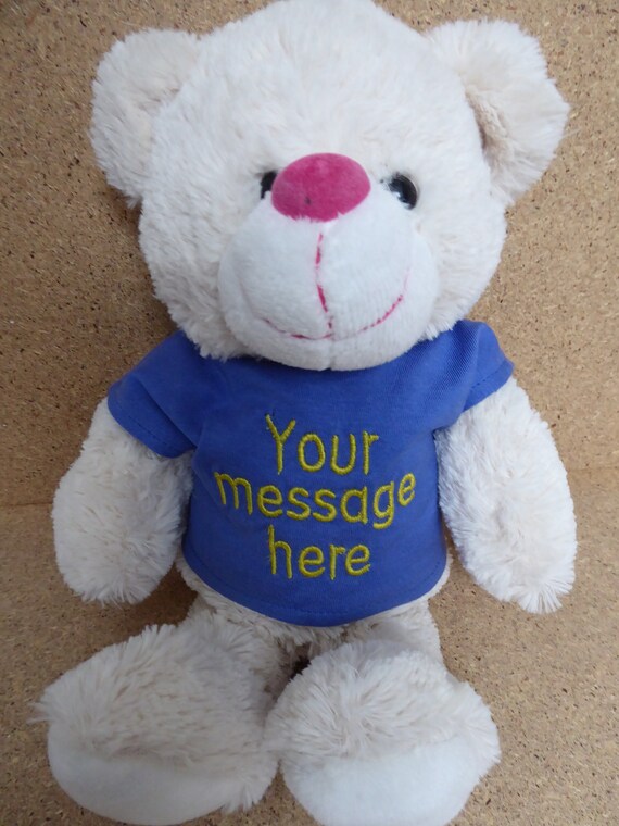 teddy bear with personalised t shirt