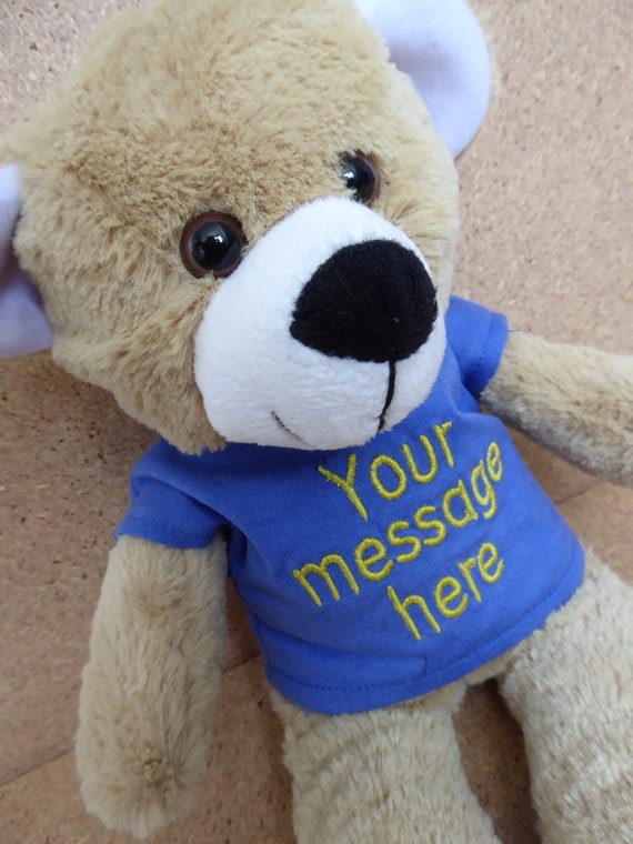 teddy bear with personalised t shirt