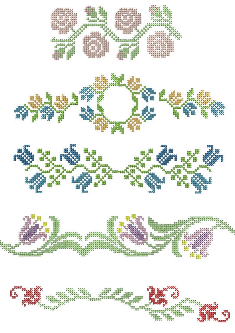 FREEBLOSS 6 Kit Segnalibri A Punto Croce - Ricamo Stampato Su Tema Fiori, Con Istruzioni E Accessori, Ideale Per Adulti Principianti, 8x2.4 Pollici - 2