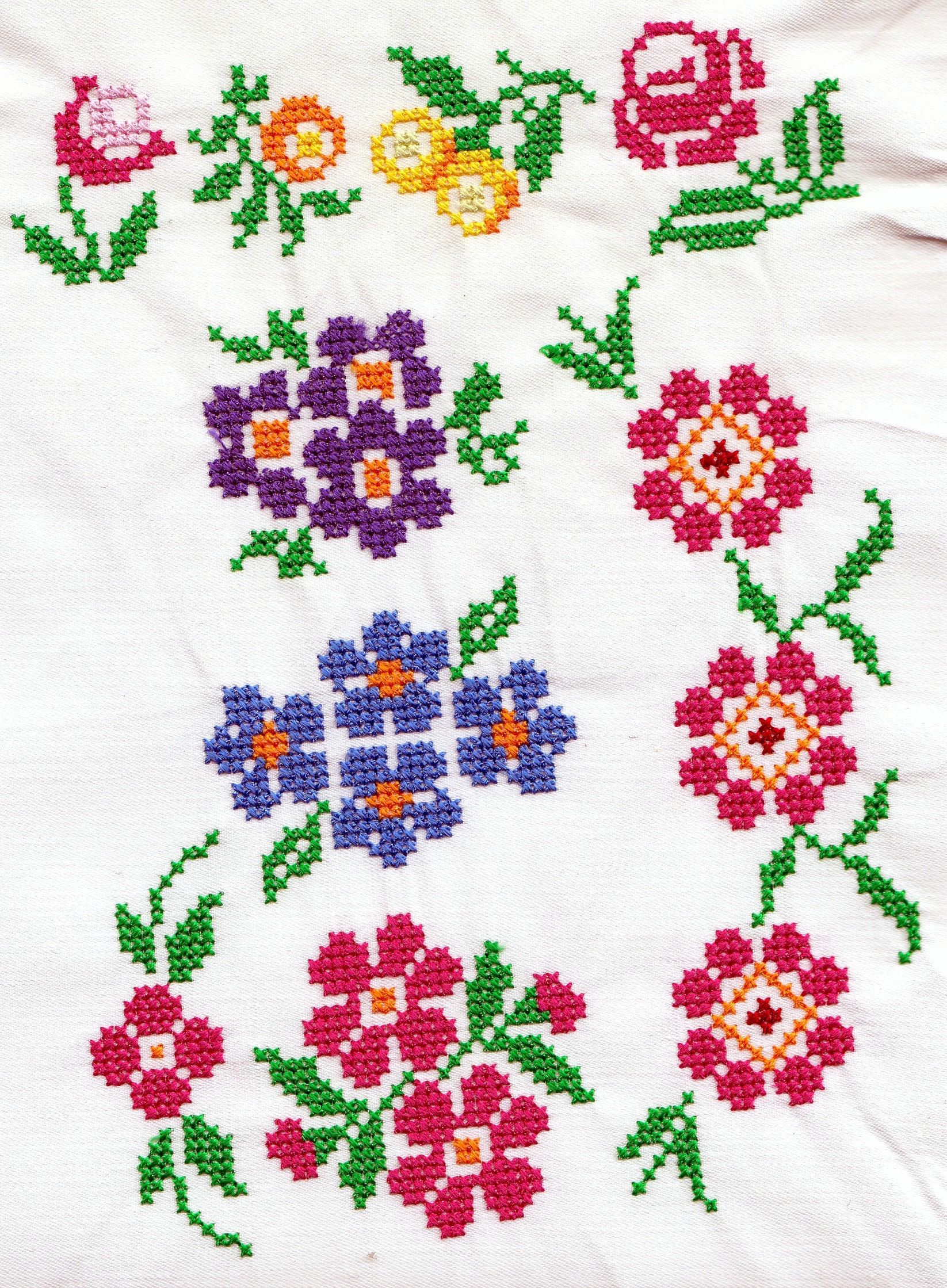 Machine Embroidery Crossstitch Flowers Collection, Flowers Simple